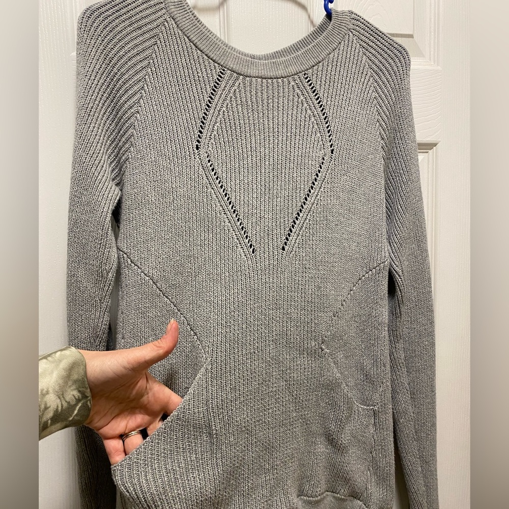 Size 8 grey lululemon used sweater with pockets